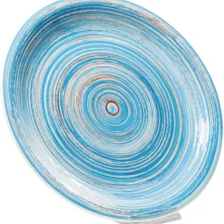 KARE Design Accessoires>Assiette Swirl bleu Ø27cm
