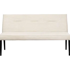 KARE Design Meubles>Banquette Ledro velours côtelé crème 165cm
