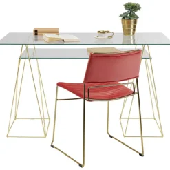 KARE Design Meubles>Bureau Polar laiton-verre trempé 8mm