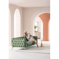 KARE Design Meubles>Canapé Bellissima 2-places velours vert 200cm