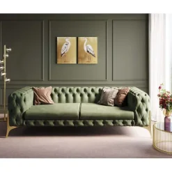KARE Design Meubles>Canapé Bellissima 3-places velours vert 240cm