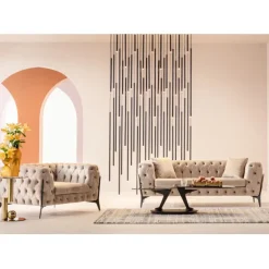KARE Design Meubles>Canapé Bellissima 2-places velours taupe 200cm