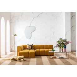 KARE Design Meubles>Canapé d angle Belami velours ambre gauche