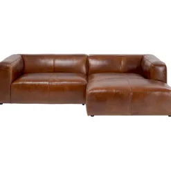 KARE Design Meubles>Canapé d angle Cubetto cuir marron 270x170cm