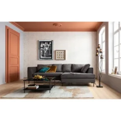 KARE Design Meubles>Canapé d angle Gianni droite gris-noir