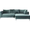 KARE Design Meubles>Canapé d angle Gianni velours vert droite noir
