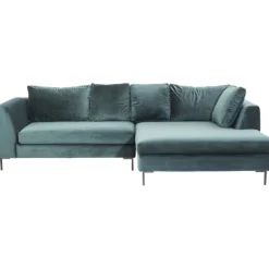 KARE Design Meubles>Canapé d angle Gianni velours vert droite noir