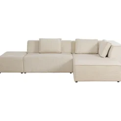 KARE Design Meubles>Canapé d angle Infinity Ottomane Cord crème droite