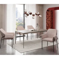KARE Design Meubles>Chaise a. acc. Bess clair Beige Flitter