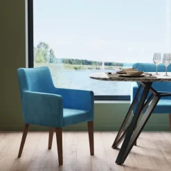 KARE Design Meubles>Chaise a. acc. Mode velours pétrole