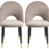 KARE Design Meubles>Chaise Iris velours taupe (2/set)