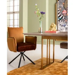 KARE Design Meubles>Chaise pivotante a. acc. Chelsea.marron