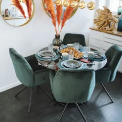 KARE Design Meubles>Chaise pivotante a. acc. Mila.vert