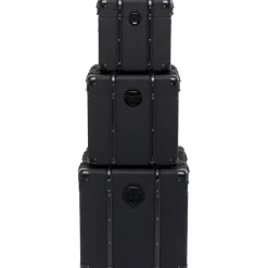KARE Design Meubles>Coffre Voyage noir (3/parts)