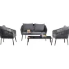KARE Design Meubles>Ensemble de sièges Elba gris Quattro Outd. (4/part