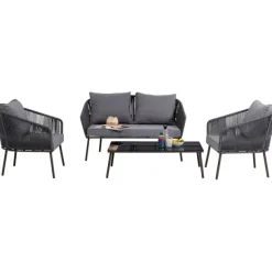 KARE Design Meubles>Ensemble de sièges Elba gris Quattro Outd. (4/part