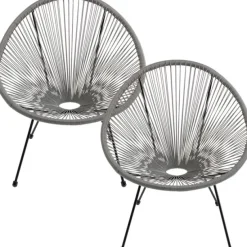 KARE Design Meubles>Fauteuil Acapulco gris (set de 2)