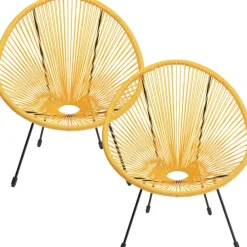 KARE Design Meubles>Fauteuil Acapulco jaune (set de 2)