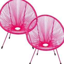 KARE Design Meubles>Fauteuil Acapulco Mono fuchsia (set de 2)