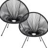 KARE Design Meubles>Fauteuil Acapulco Mono noir (set de 2)