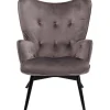 KARE Design Meubles>Fauteuil Black Vicky velours gris