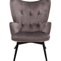 KARE Design Meubles>Fauteuil Black Vicky velours gris