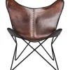 KARE Design Meubles>Fauteuil Butterfly marron eco.