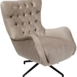 KARE Design Meubles>Fauteuil pivotant Bellissima velours taupe