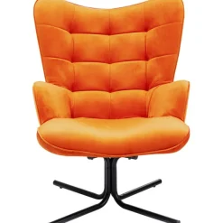 KARE Design Meubles>Fauteuil pivotant Oscar velours orange