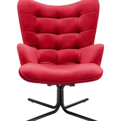 KARE Design Meubles>Fauteuil pivotant Oscar velours rouge