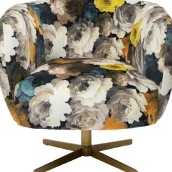 KARE Design Meubles>Fauteuil pivotant Peony Flower jaune