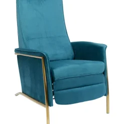 KARE Design Meubles>Fauteuil relax Lazy velours bleu