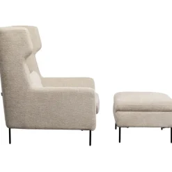 KARE Design Meubles>Fauteuil + tabouret Quinn High beige