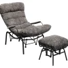KARE Design Meubles>Fauteuil + tabouret Vienna Swing gris