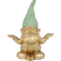 KARE Design Accessoires>Figurine décorative Nain Meditation doré vert 19c