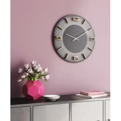 KARE Design Accessoires>Horloge murale Leonardo gris/doré Ø49cm