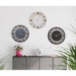 KARE Design Accessoires>Horloge murale Leonardo noir/doré Ø49cm