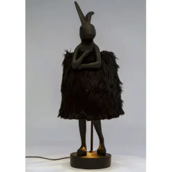 KARE Design Luminaires>Lampe à poser Animal Rabbit Fur noir/doré 68cm