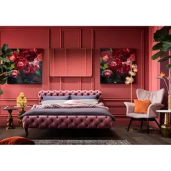 KARE Design Meubles>Lit Desire velvet rose 160x200cm