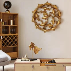 KARE Design Accessoires>Objet mural School of Koi doré Ø102cm