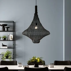 KARE Design Luminaires>Suspension Cocoon noir Ø89cm