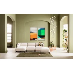 KARE Design Accessoires>Tableau encadré Abstract Shapes orange 73x143cm