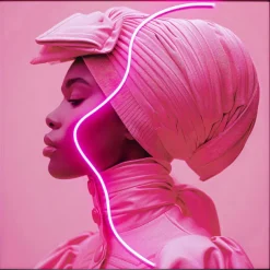 KARE Design Accessoires>Tableau encadré LED Pink Woman 80x80cm