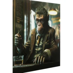KARE Design Accessoires>Tableau en verre Drinking Monkey 100x100cm