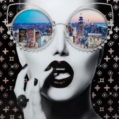 KARE Design Accessoires>Tableau en verre encadré NY View 120x120cm