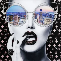KARE Design Accessoires>Tableau en verre encadré NY View 80x80cm