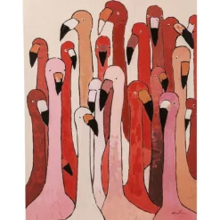 KARE Design Accessoires>Tableau sur toile Flamingo Meeting 90x120cm