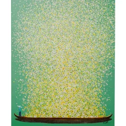 KARE Design Accessoires>Tableau sur toile Flower Boat vert jaune 80x100cm