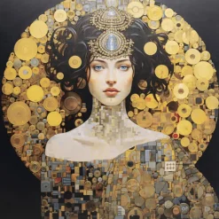 KARE Design Accessoires>Tableau verre Art Nouveau Lady 3D 120x120cm