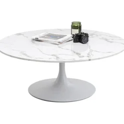 KARE Design Meubles>Table basse Schickeria Marbre blanc Ø110cm